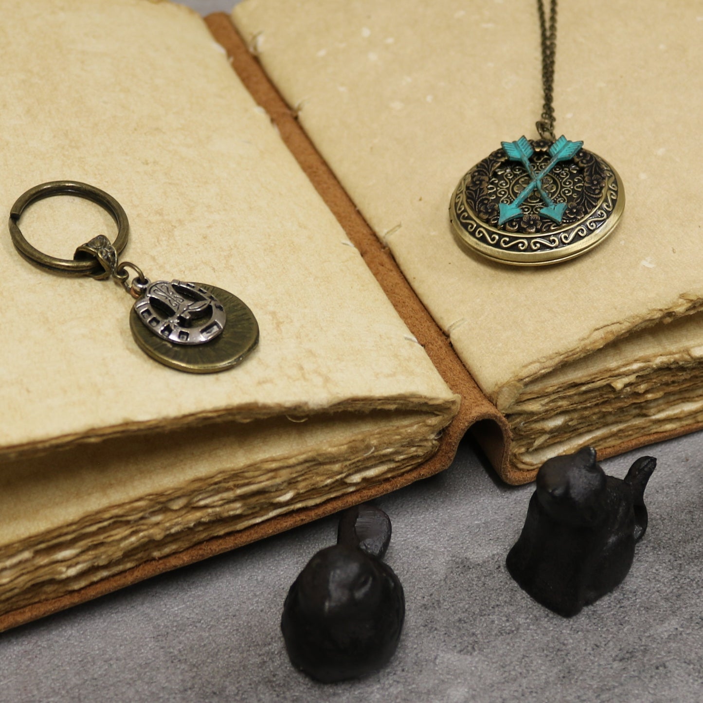 Heart Rustic Leather Journal with Antiqued Pages 6" X 8" Notebook Bound Book