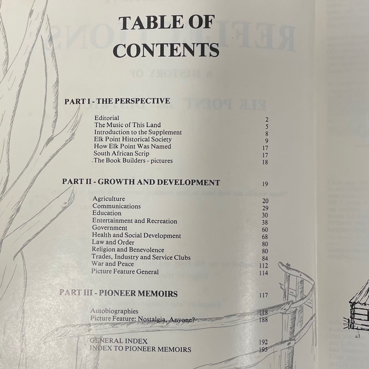 1977 Supplement Reflections Elk Point Alberta Canada History Used Book