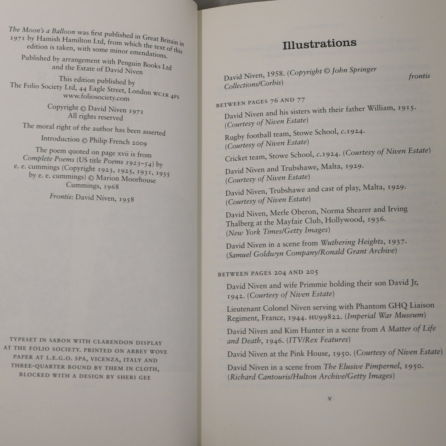 The Folio Society The Moon's a Balloon David Niven Book with Slipcase