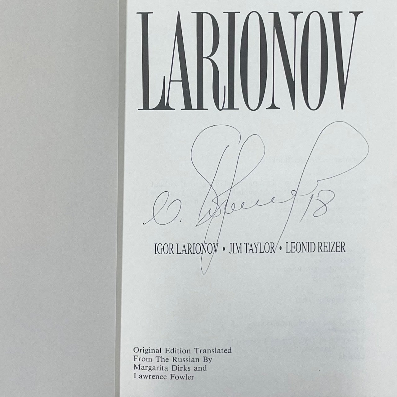 Igor Larionov NHL Russian Canadian Canucks Hockey Sports Player Autobiography Book