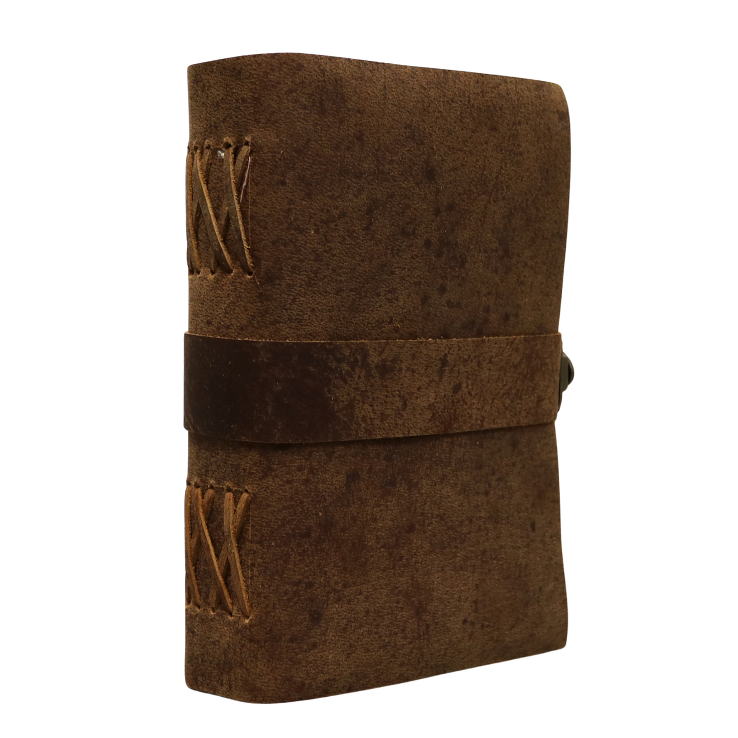 Band Clasp Rustic Leather Journal with Antiqued Pages 6" X 8" Notebook Bound Book