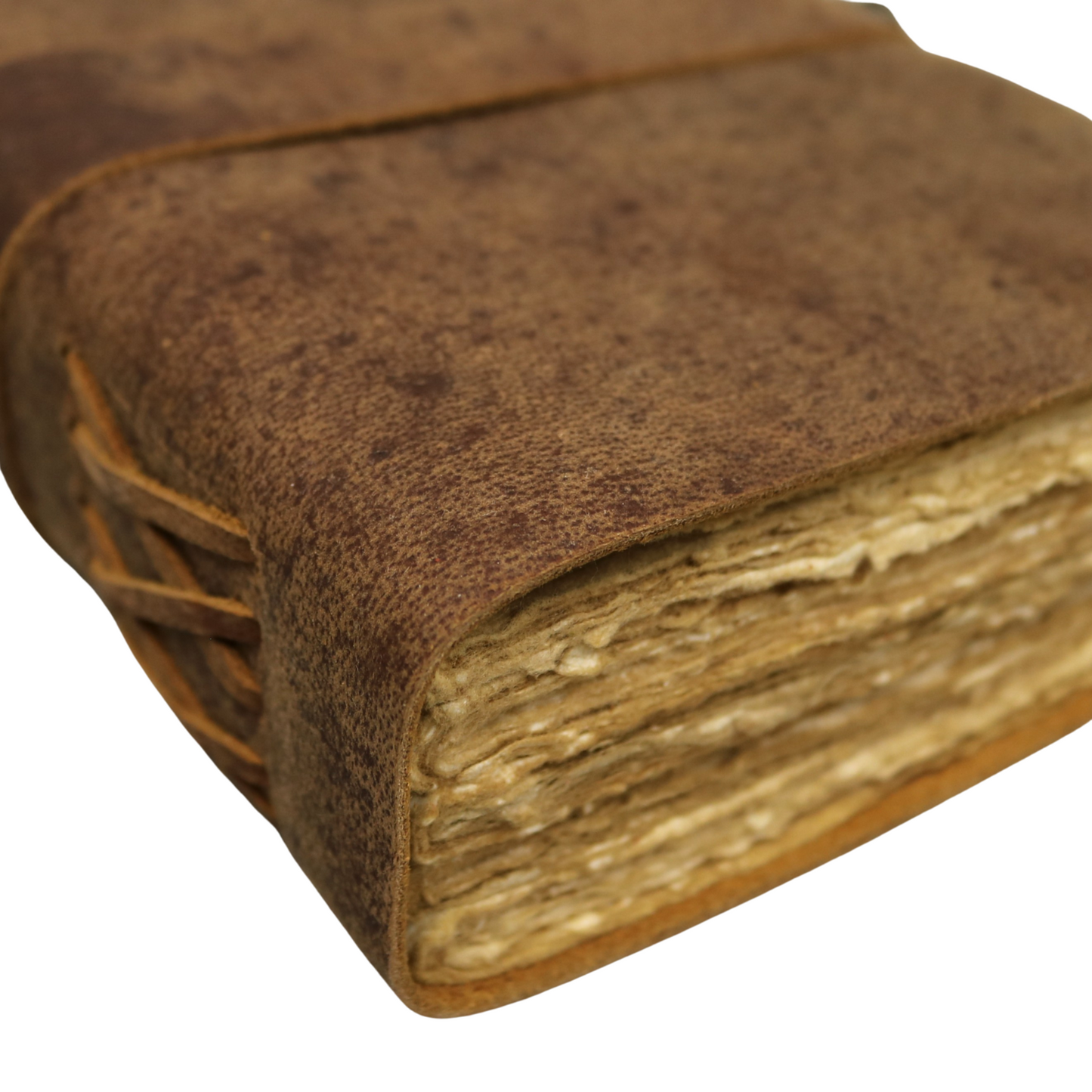 Band Clasp Rustic Leather Journal with Antiqued Pages 6" X 8" Notebook Bound Book