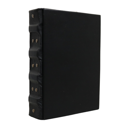 Black Hardcover Rustic Leather Journal with Antiqued Pages 6" X 8" Notebook Bound Book