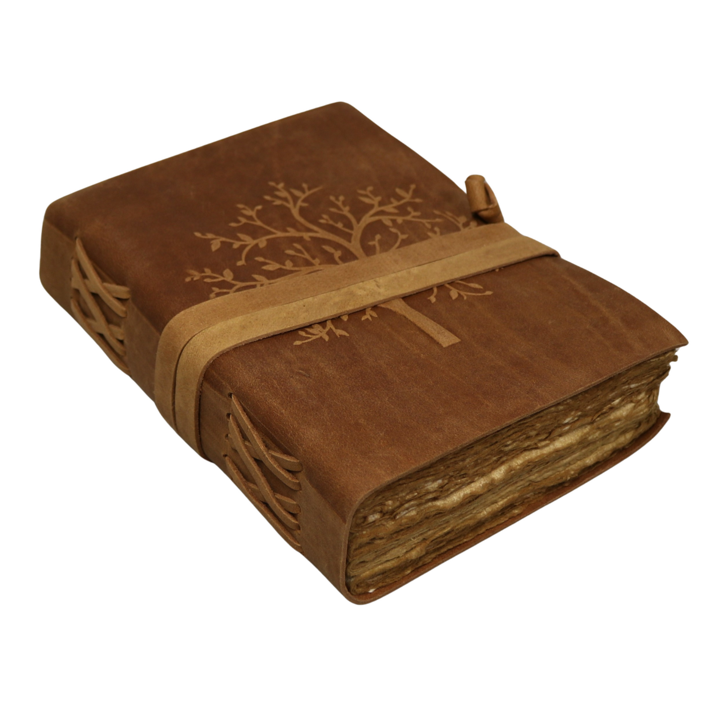 Tree Of Life Rustic Leather Journal with Antiqued Pages 6" X 8" Notebook Bound Book
