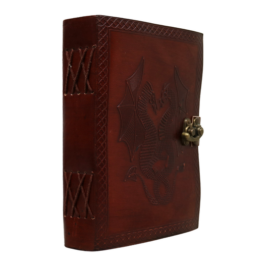 Dragon Rustic Leather Journal with Antiqued Pages 6" X 8" Notebook Bound Book