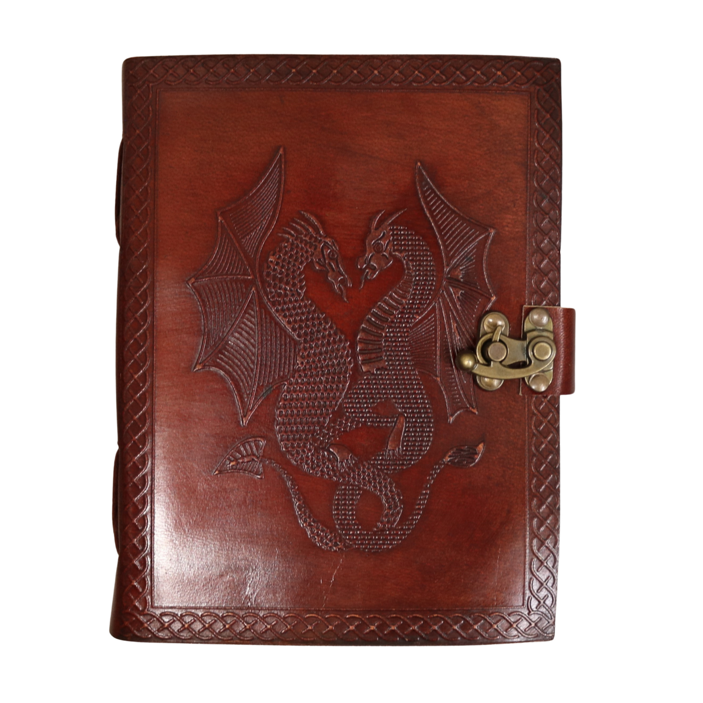Dragon Rustic Leather Journal with Antiqued Pages 6" X 8" Notebook Bound Book