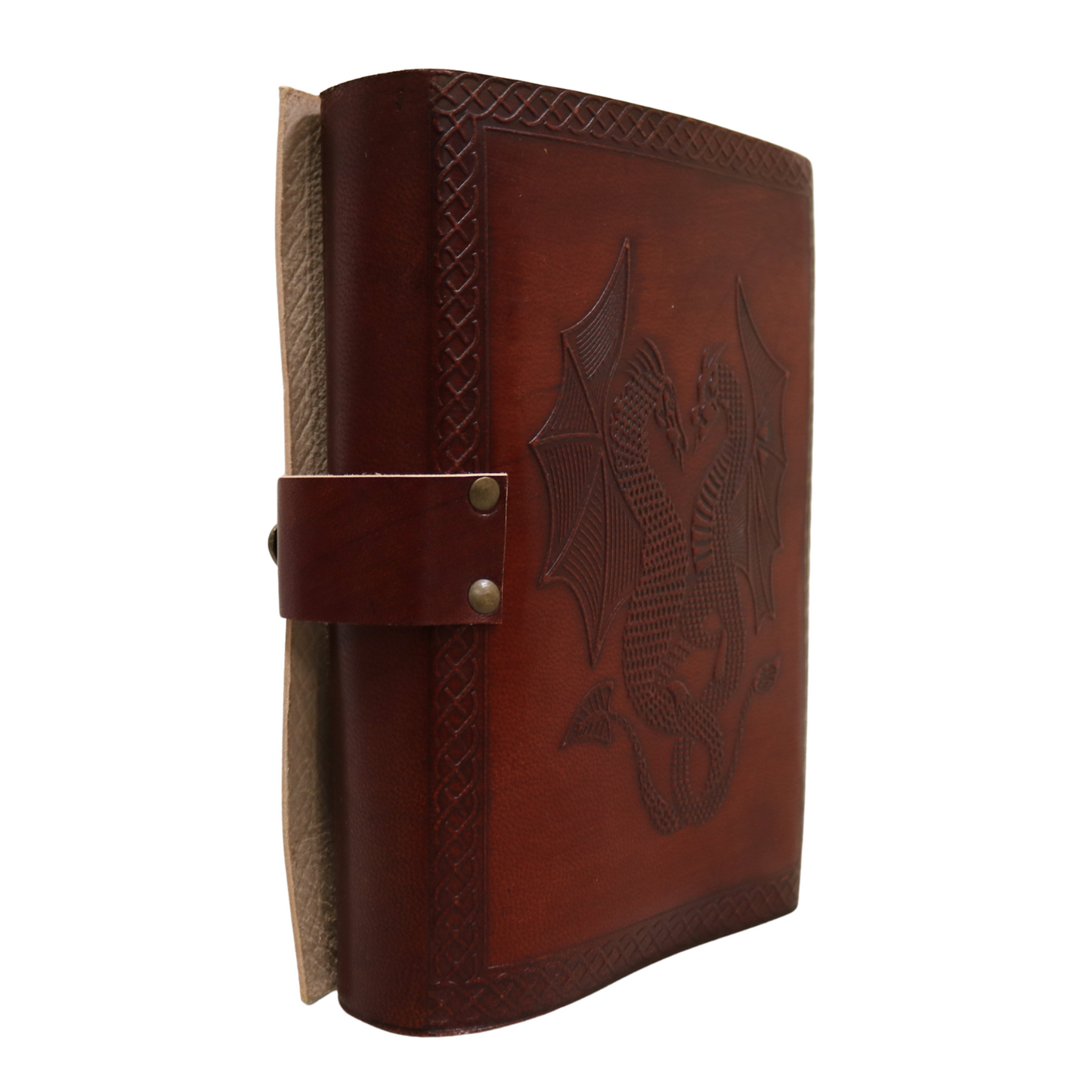 Dragon Rustic Leather Journal with Antiqued Pages 6" X 8" Notebook Bound Book