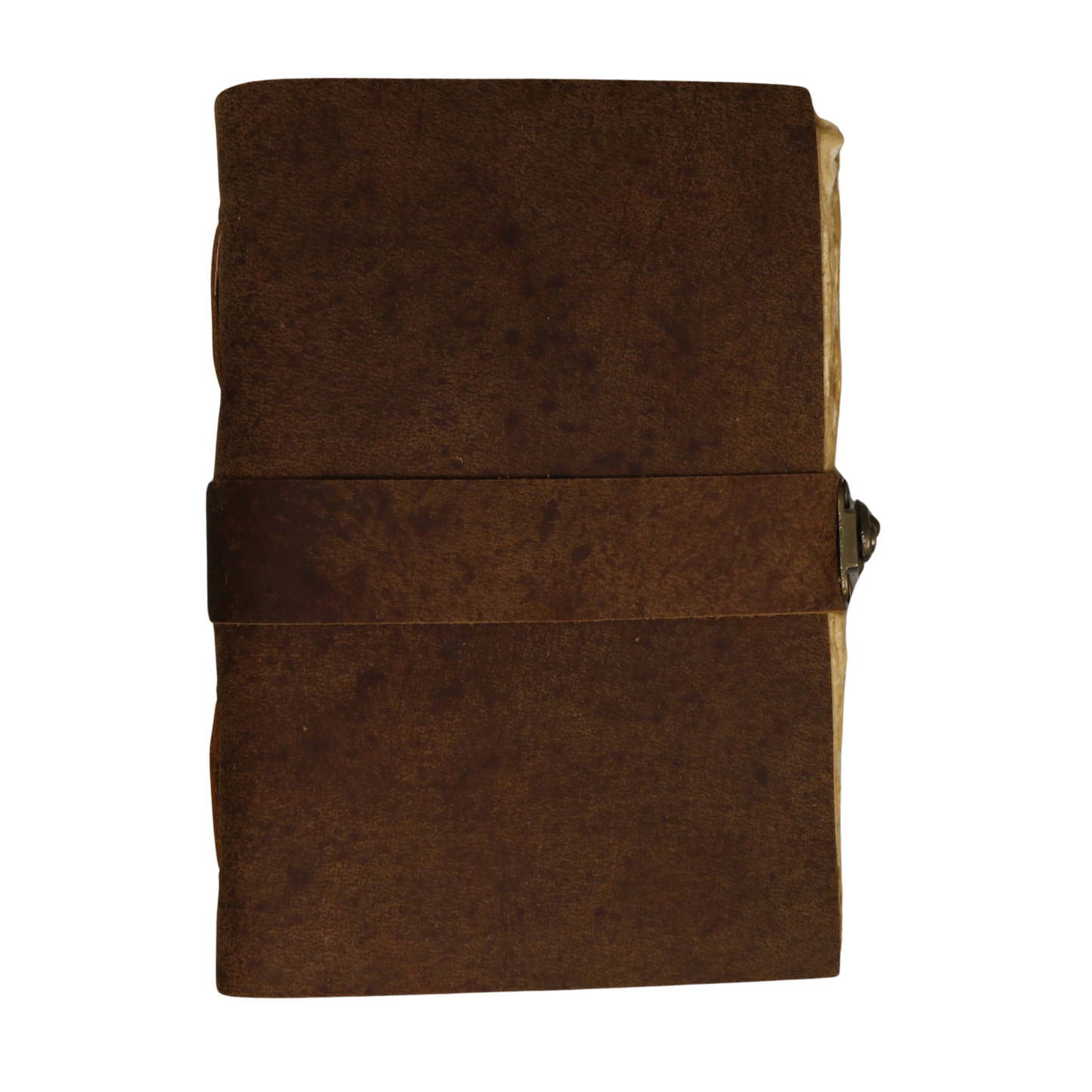 Band Clasp Rustic Leather Journal with Antiqued Pages 6" X 8" Notebook Bound Book