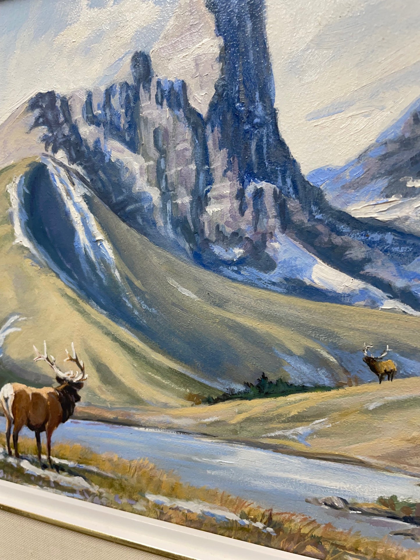 Malcolm James Mac MacKenzie Painting Elk Canadian Rockies Canada Cowboy Art Artist