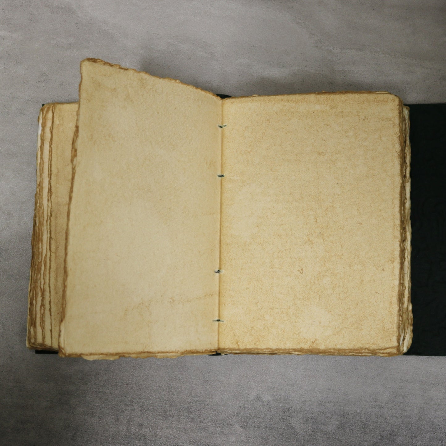 Green Floral Rustic Leather Journal with Antiqued Pages 6" X 8" Notebook Bound Book