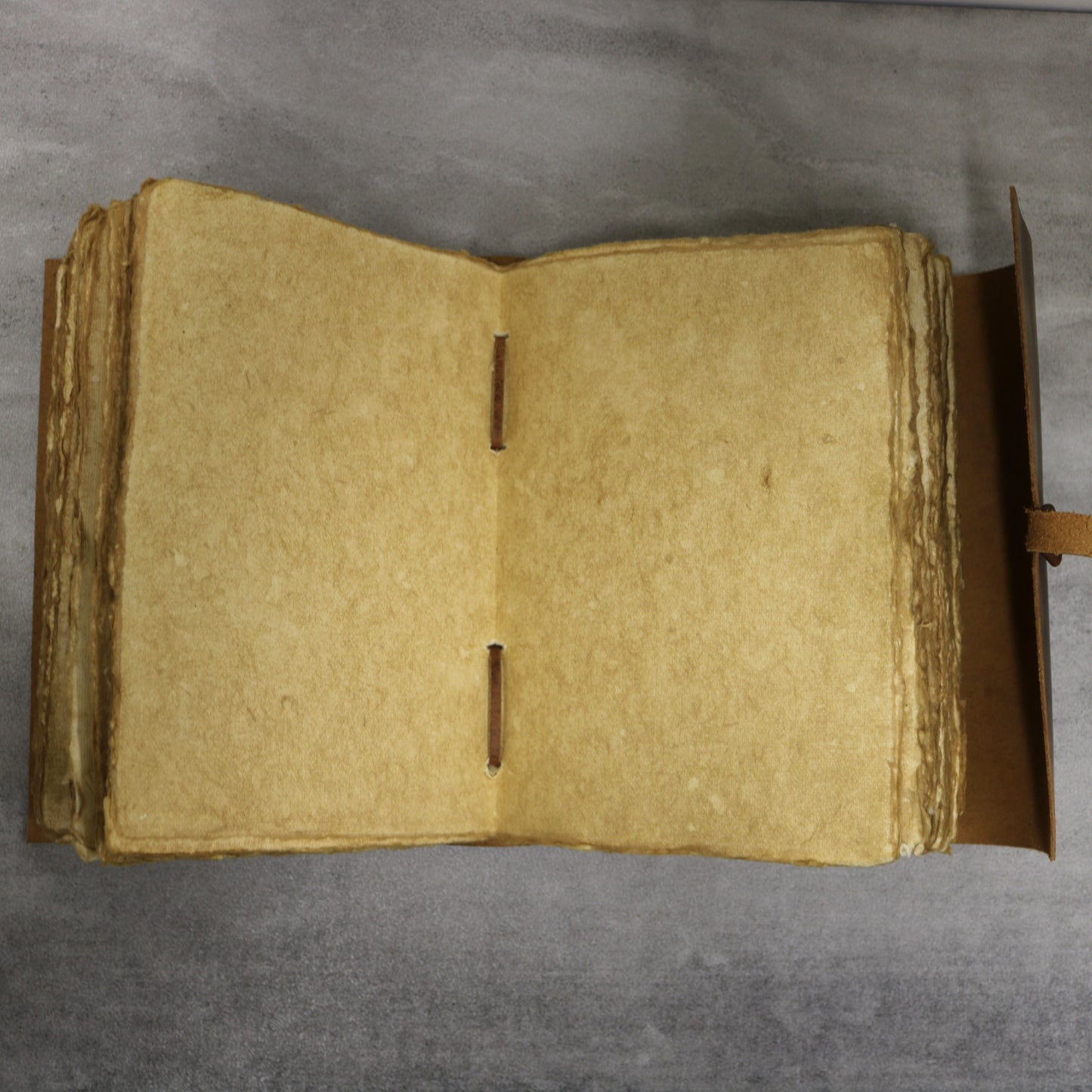 Key Strap Rustic Leather Journal with Antiqued Pages 6" X 8" Notebook Bound Book