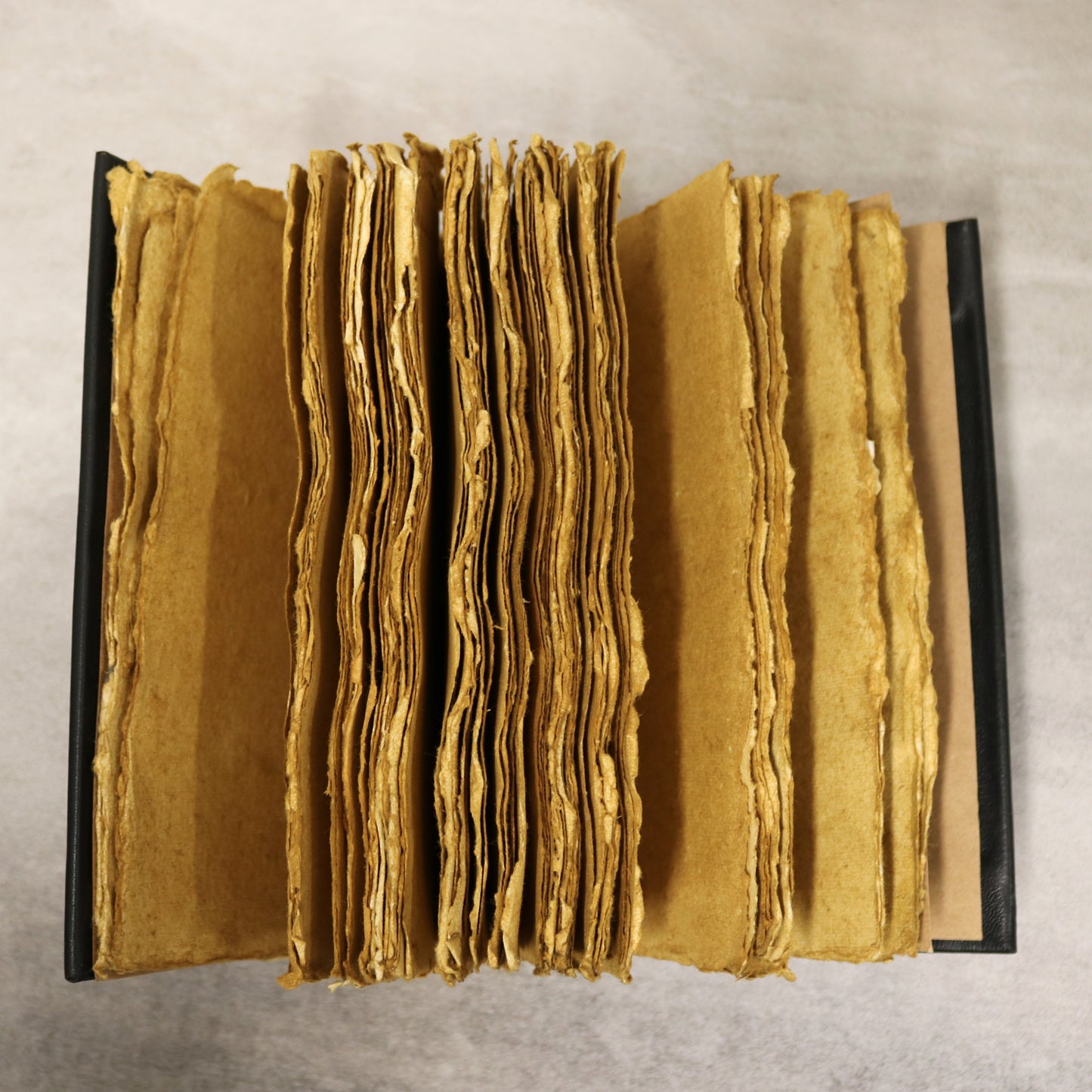 Black Hardcover Rustic Leather Journal with Antiqued Pages 6" X 8" Notebook Bound Book