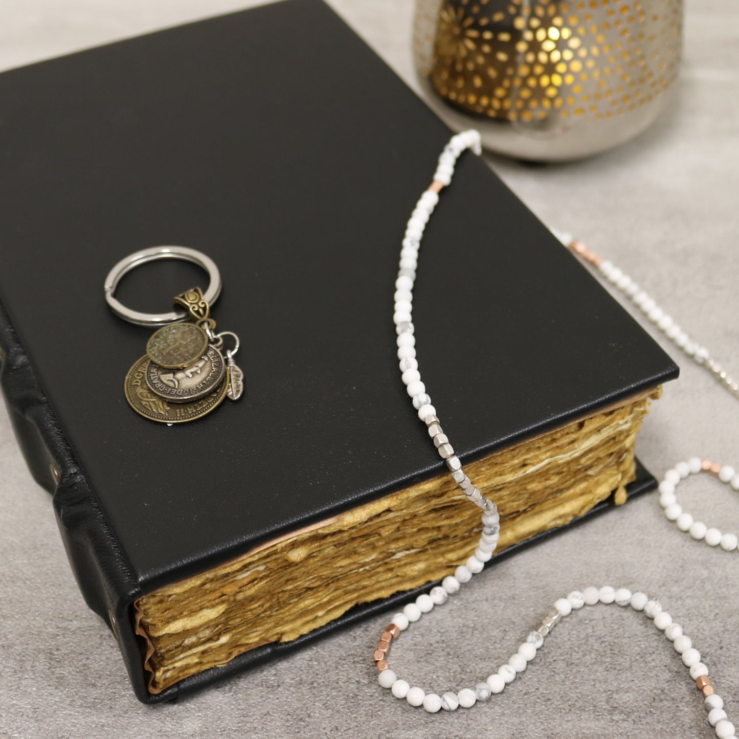 Black Hardcover Rustic Leather Journal with Antiqued Pages 6" X 8" Notebook Bound Book