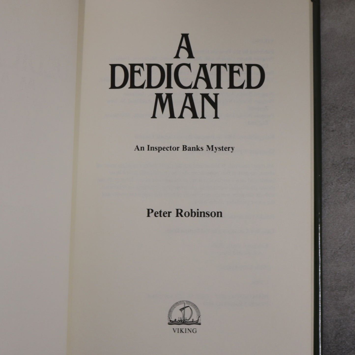 A Dedicated Man Peter Robinson Inspector Banks 1st Edition Mystery Used Book